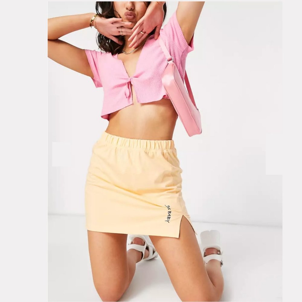 Threadbare 90s baby mini skirt in apricot Size UK 10 US 6 NWT